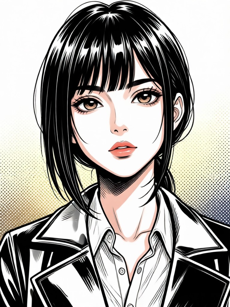 Detailed manga character close-up AI art
