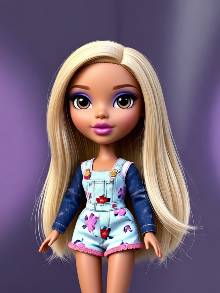 Bratz doll avatar in punk rock style with leather jacket