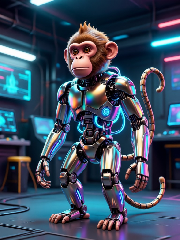 Gangster monkey with a hat and tilted head
