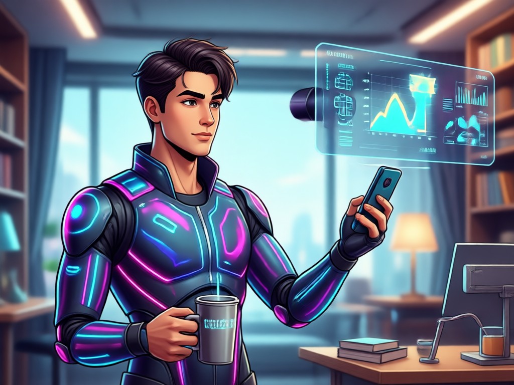 User interacting with AI boyfriend character on phone