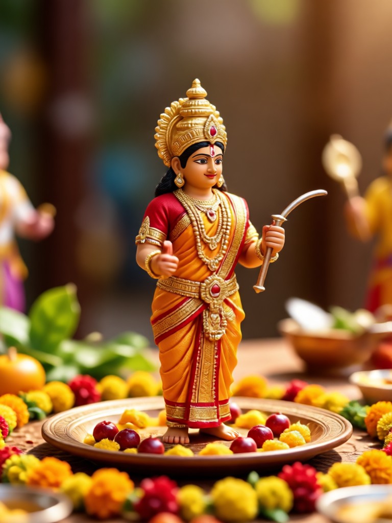 Lebendiges Seidensari-AI-Varalakshmi-Foto