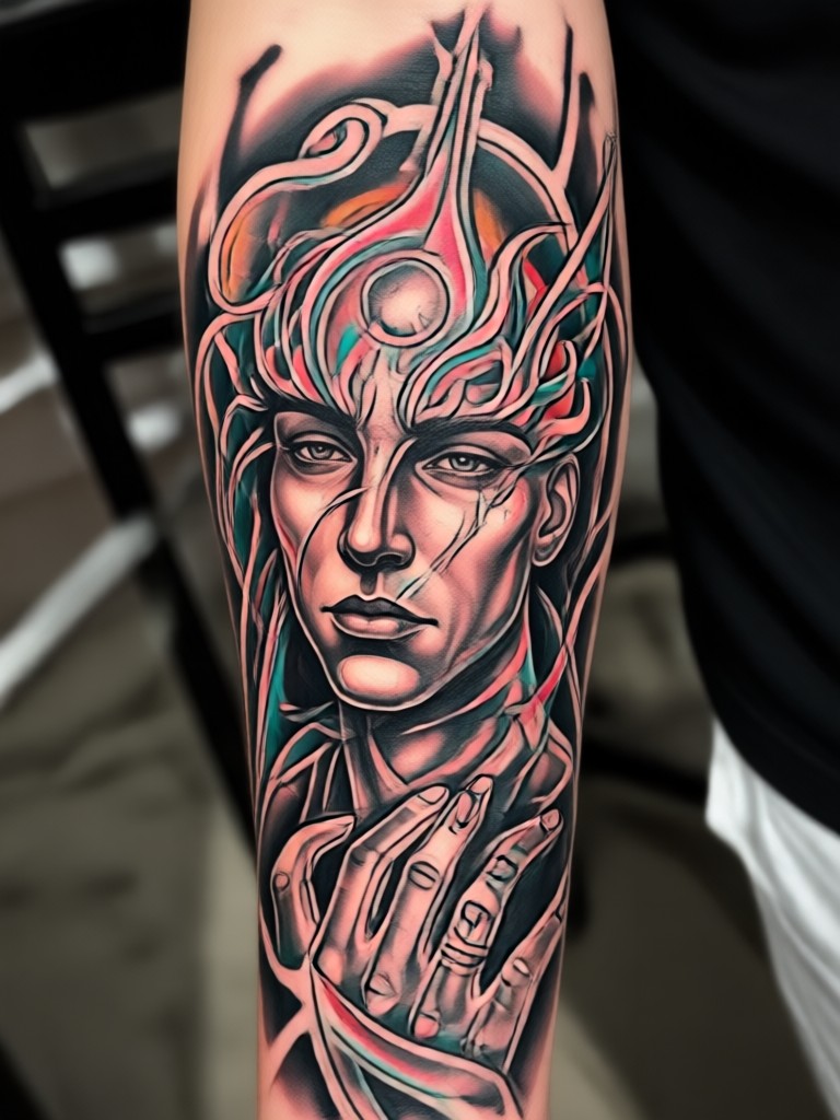 Neo traditional rose tattoo with bold lines