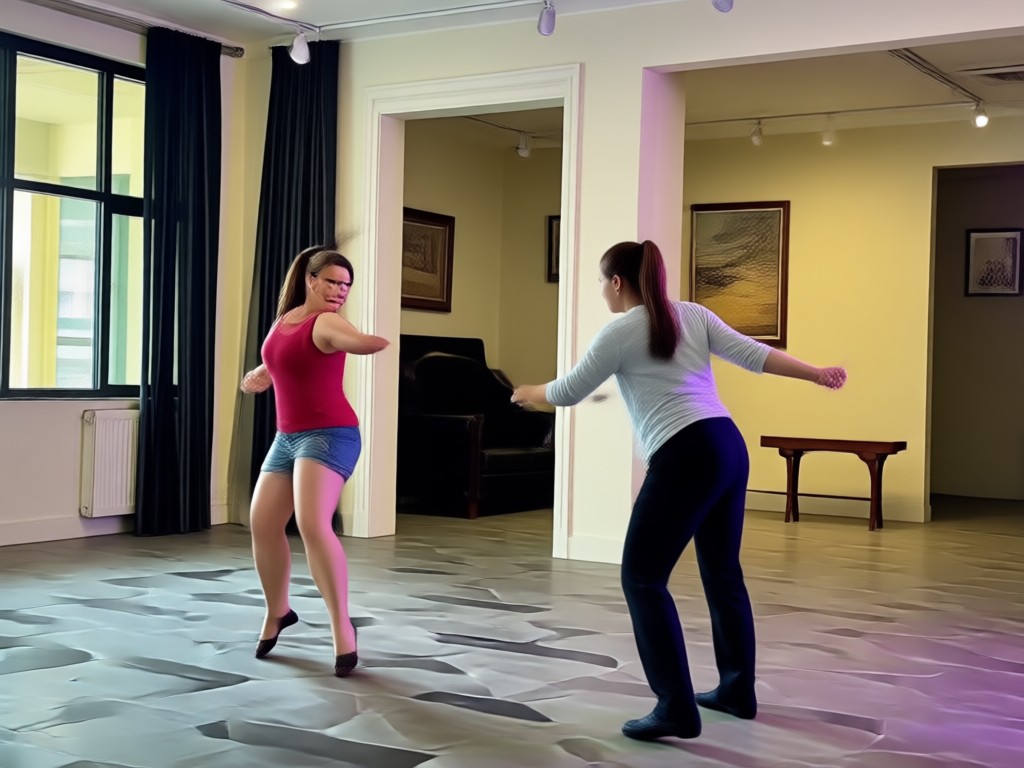 AI detection analyzing faces and poses in two photos for dance generation