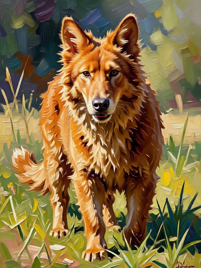 Retrato familiar convertido a una cálida pintura al óleo clásica
