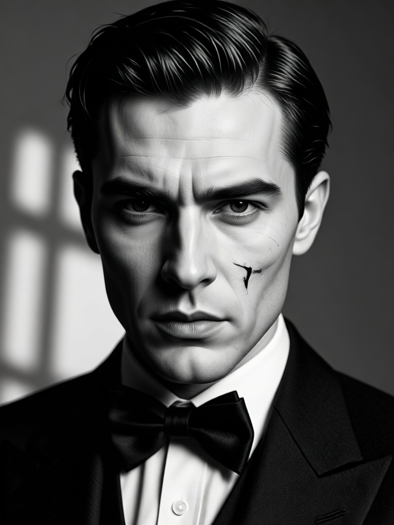 Retrato noir estilo detective vintage