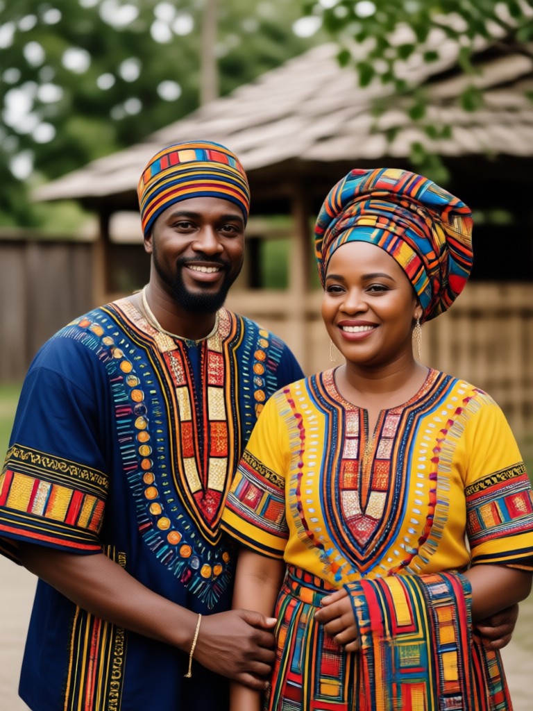 Royal Ashanti inspired couple AI artwork