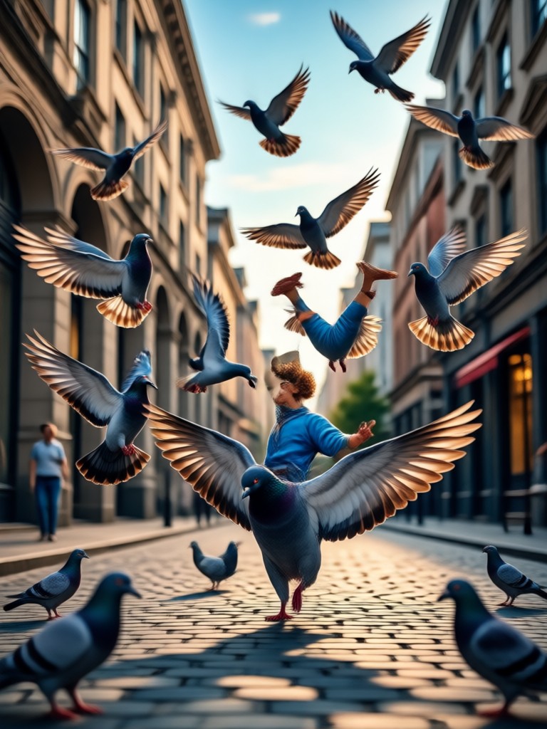 Energetic Pop Dance Pigeon