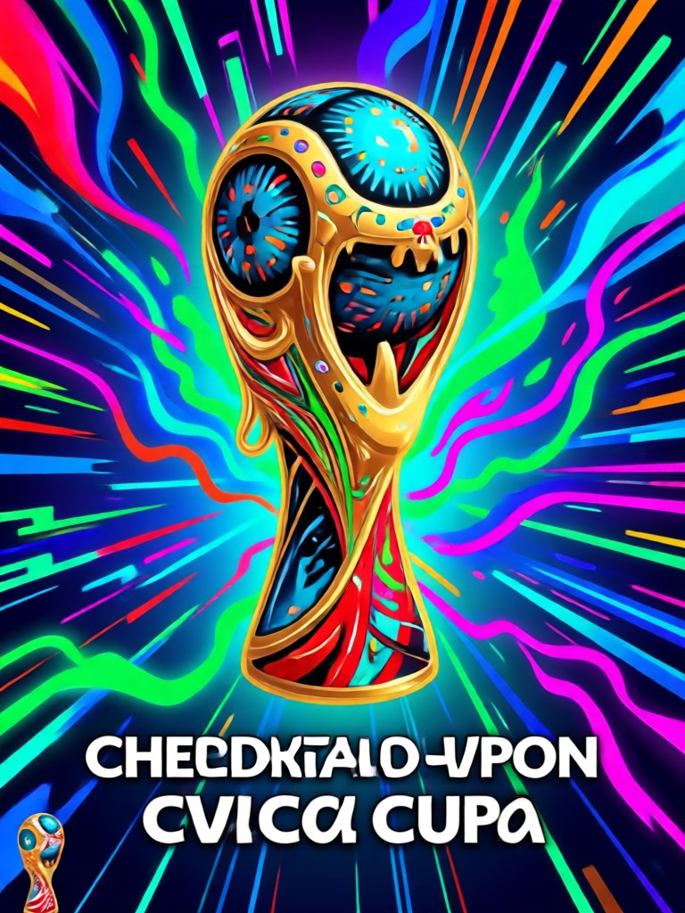 ワールドカップ決勝スタジアムのシネマティックポスター