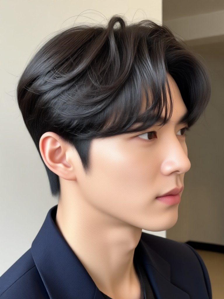 Before and after AI Korean perm hairstyle