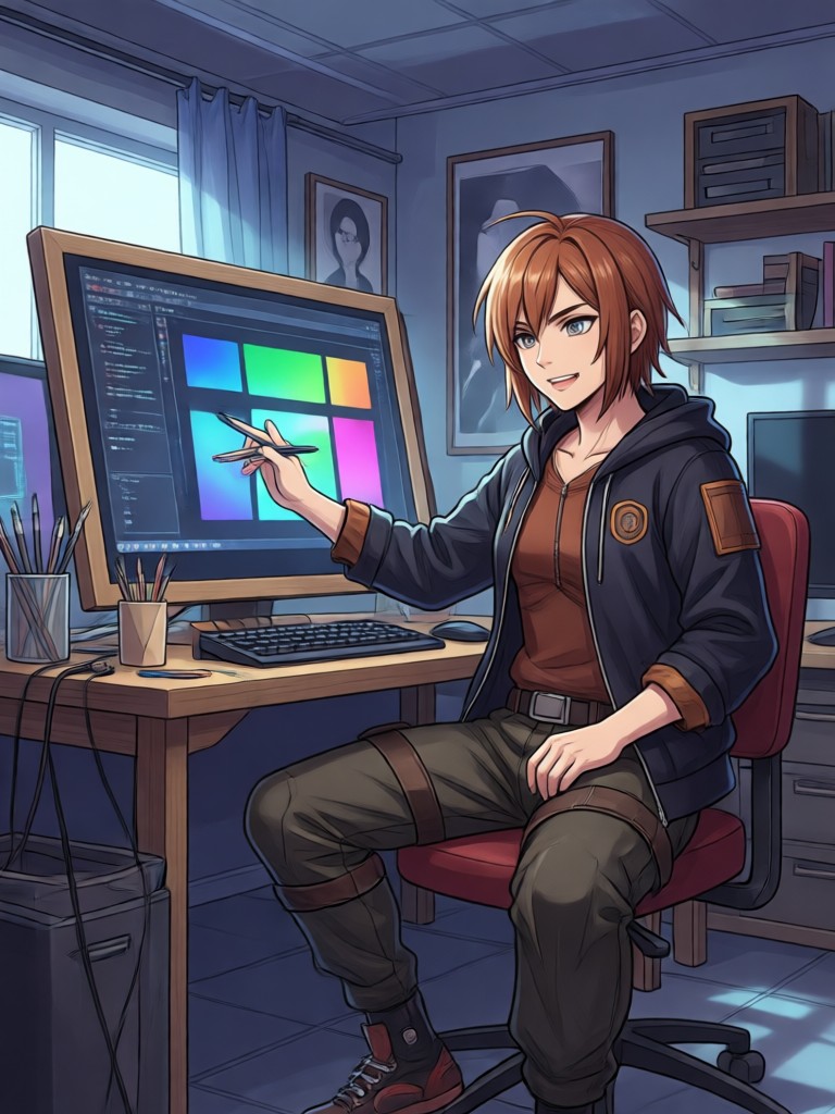 Fantasy anime landscape generated from text