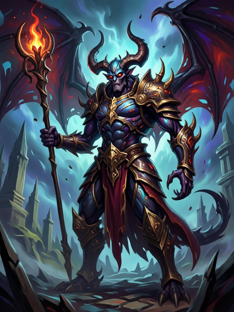 Mystical dark fantasy elf in an enchanted ruin