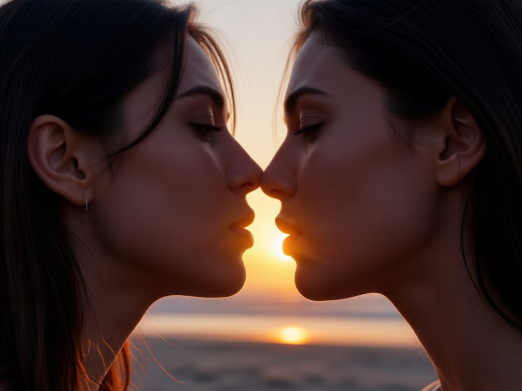 Natural kiss animation example