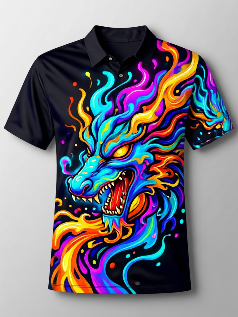 Pola psikedelik hasil AI untuk kaos pernyataan berani