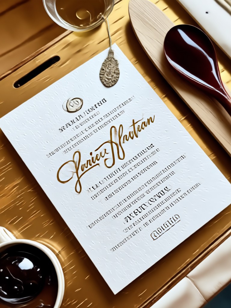 Rustic outdoor wedding invitation with nature elements