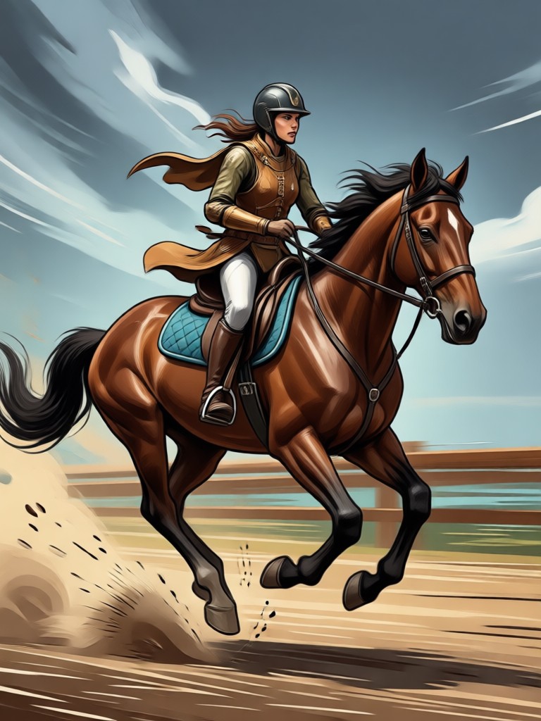 AI historical horseback riding in palace