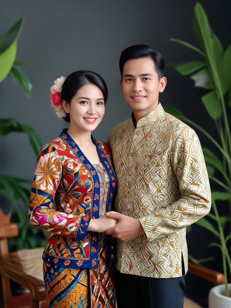 Batik Mega Mendung couple style