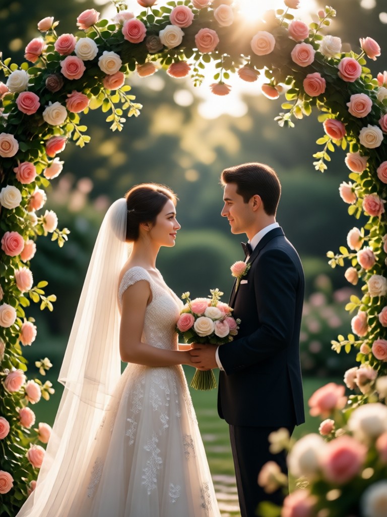 AI winter wonderland wedding scene