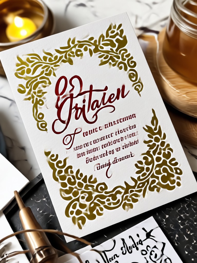 Romantic invitation with couple silhouette
