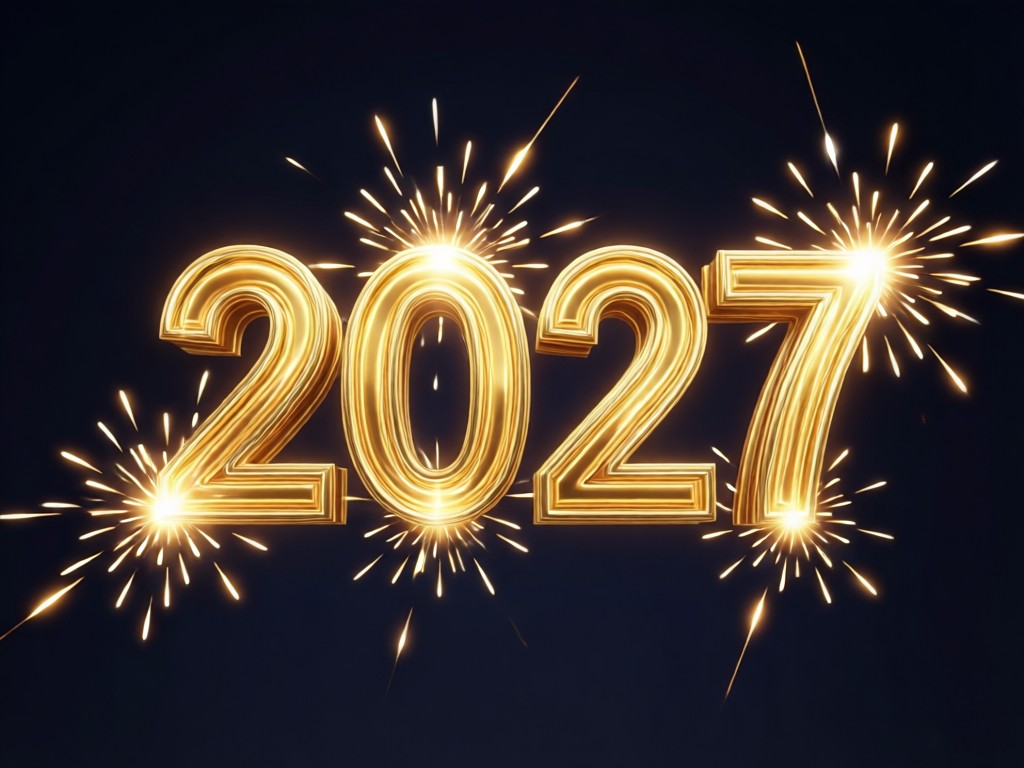 Interface fácil de edição de fotos para o Ano Novo 2027