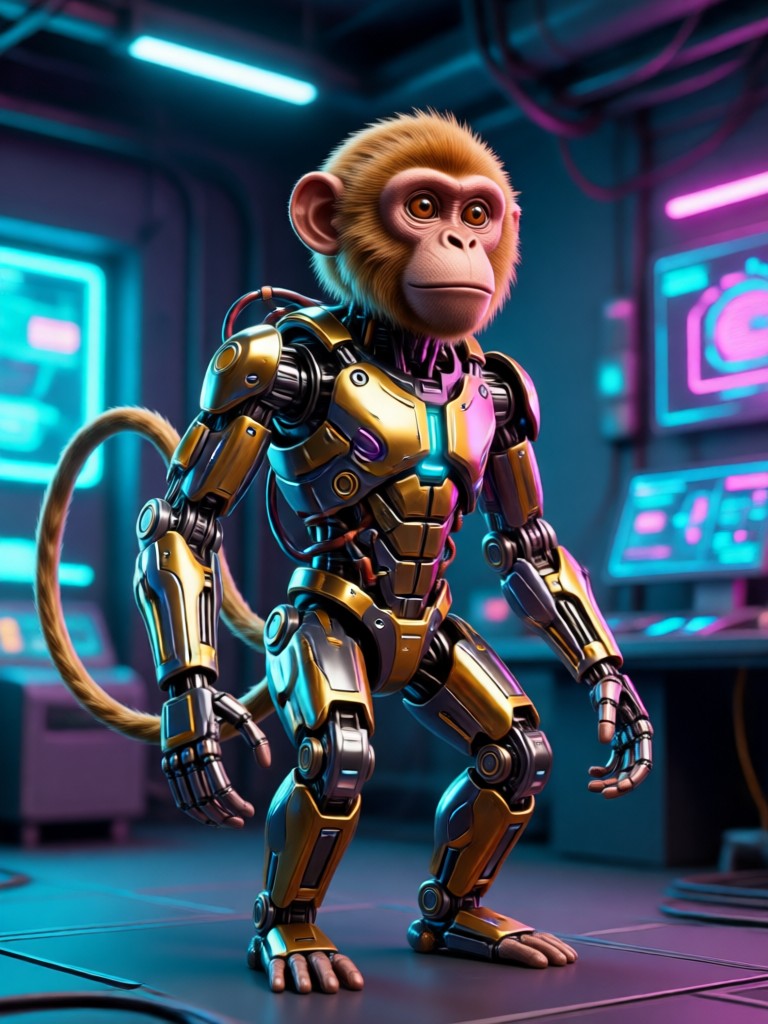Cute baby monkey filter applied to a photo