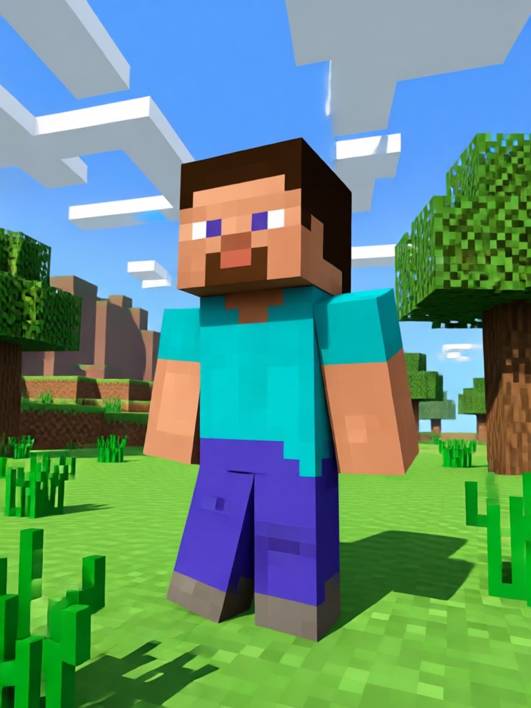 Bioma de Minecraft com cerejeiras gerado por IA