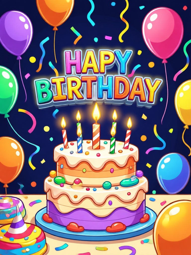 Vintage retro birthday party poster