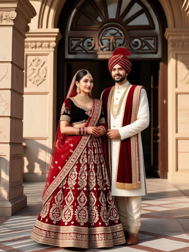 Modern fusion lehenga and Indo western sherwani