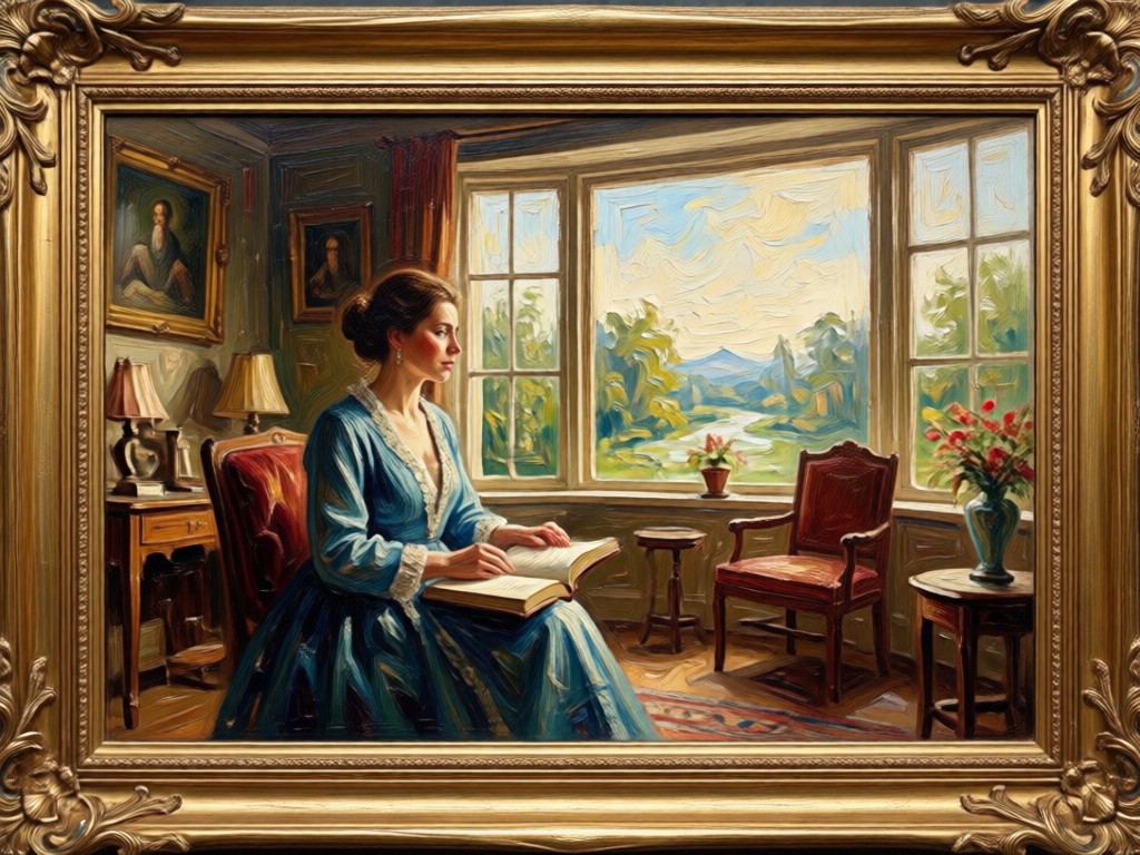 Comparación lado a lado mostrando la iluminación de la foto preservada en el efecto de pintura al óleo