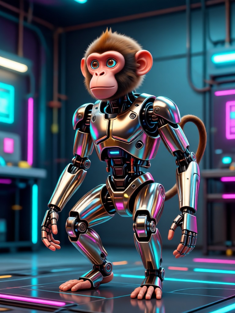 Anime style monkey character with vibrant colors