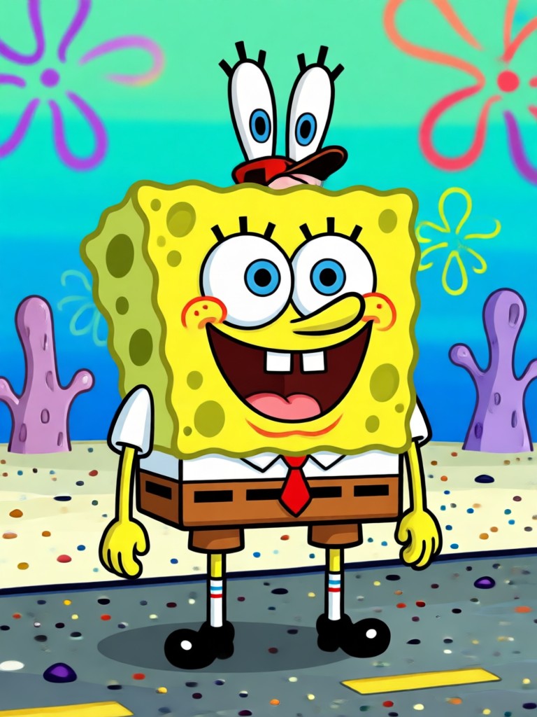 KI-verbessertes SpongeBob-Meme mit lebendigen Farben