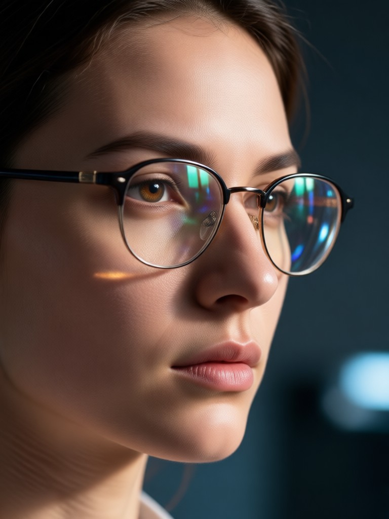 IA adicionou óculos de leitura transparentes estilosos