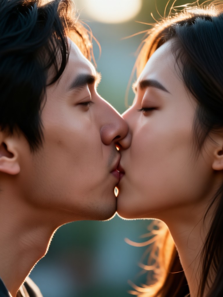 Romantic Sunset Kiss