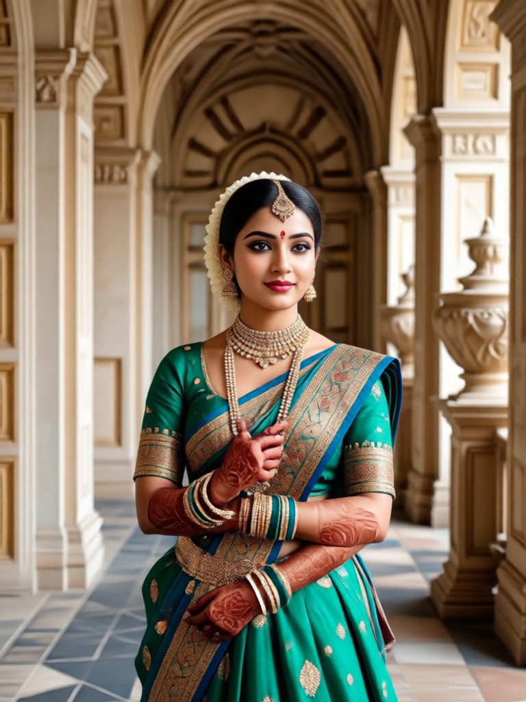 Mann in einem klassischen Sherwani und Turban