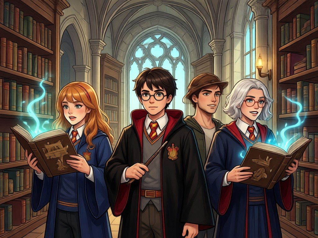 KI-Harry-Potter-Charakter mit individuellem Zauberstab und Eule