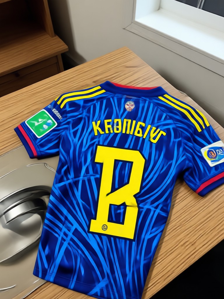 Camisa personalizada com escudo e cores desenhados pelo usuário