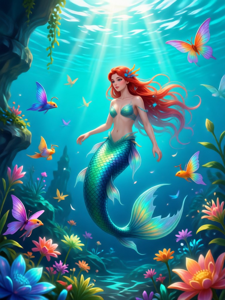 Foto grupal transformada en un escuadrón de amigas sirenas únicas
