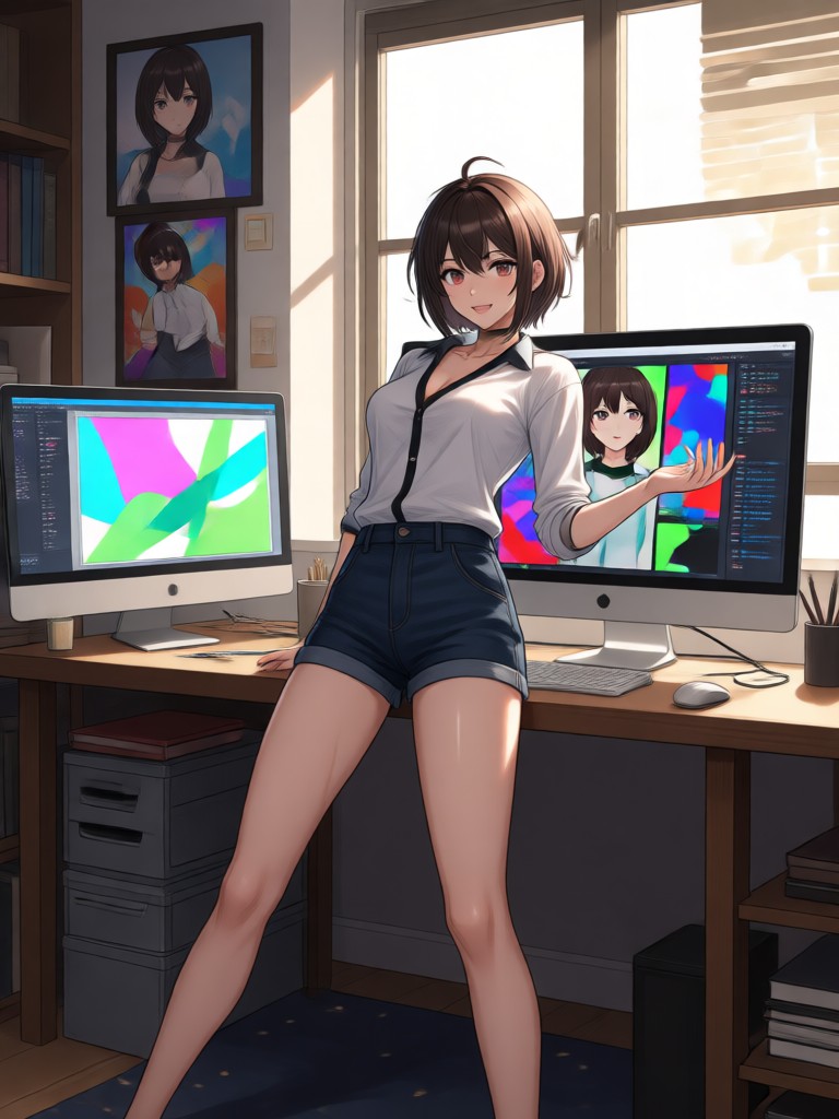 Anime style cityscape from text