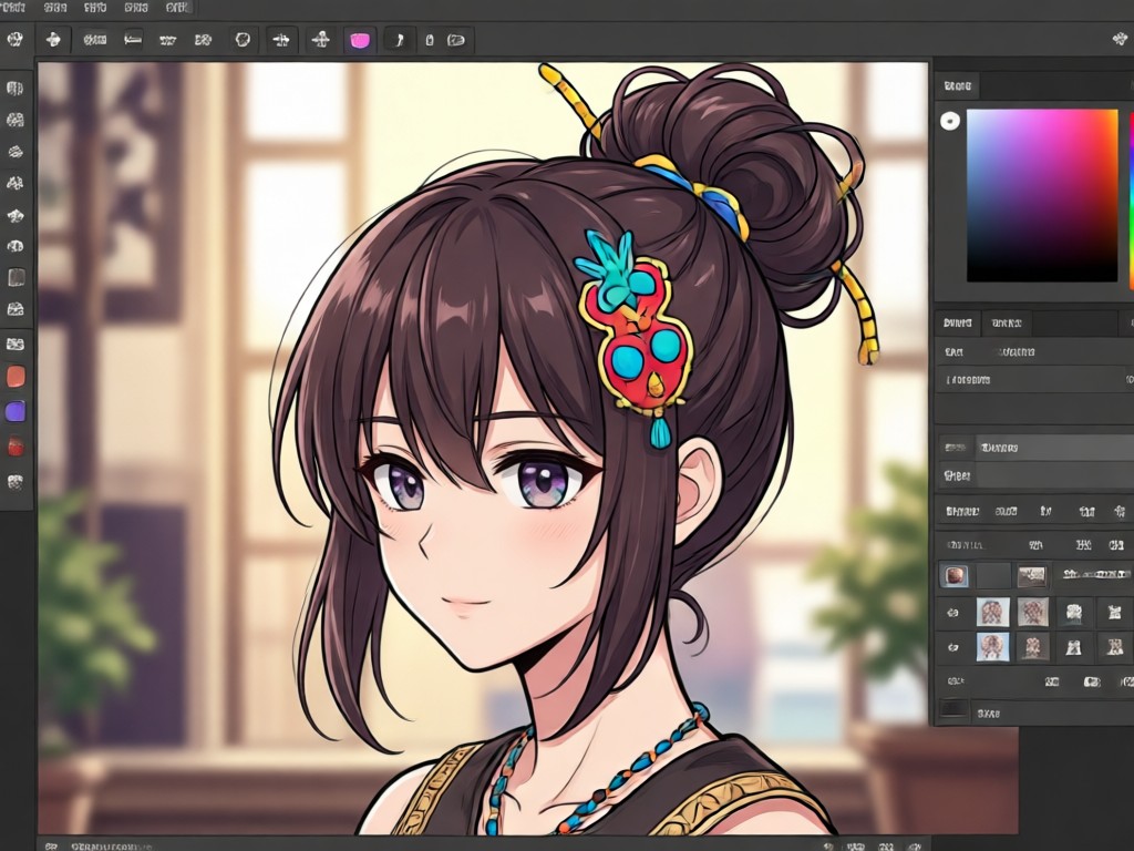Mengustomisasi warna dan gaya rambut anime