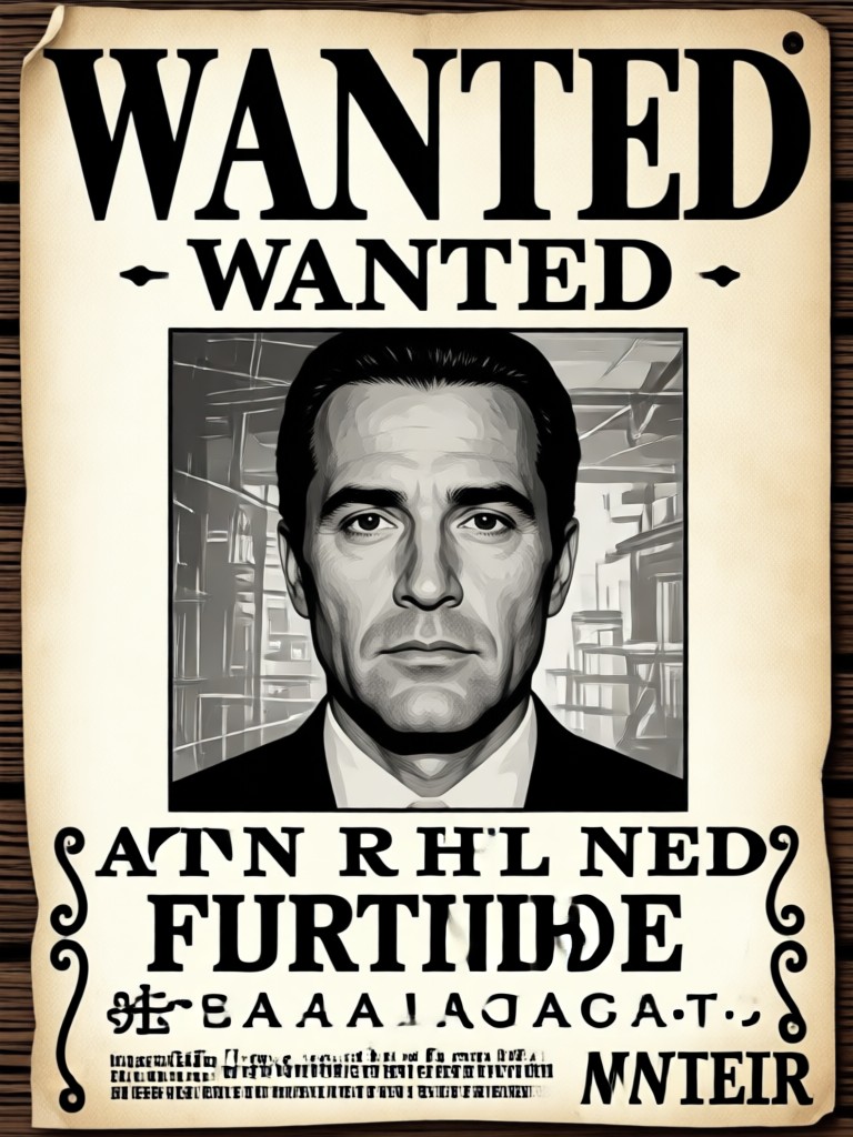 Gangster era style wanted poster