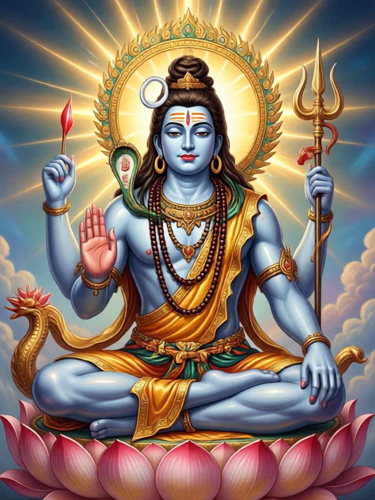Abstract geometric AI art representing Shiva