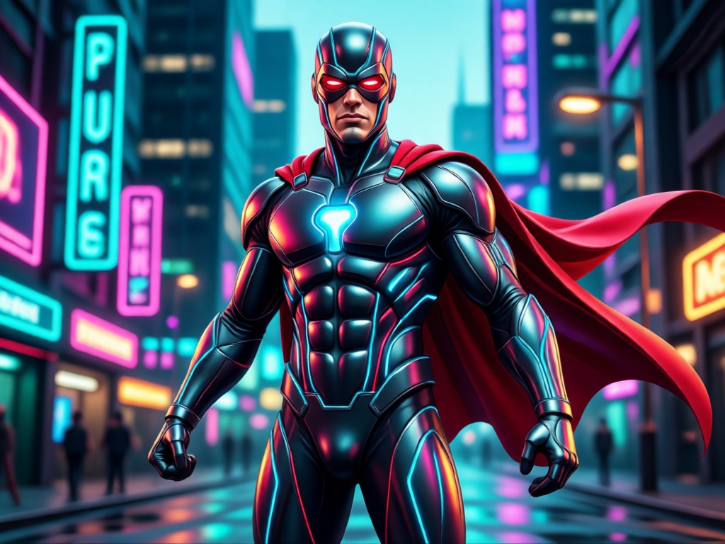 Photo transformation into a sci-fi action hero