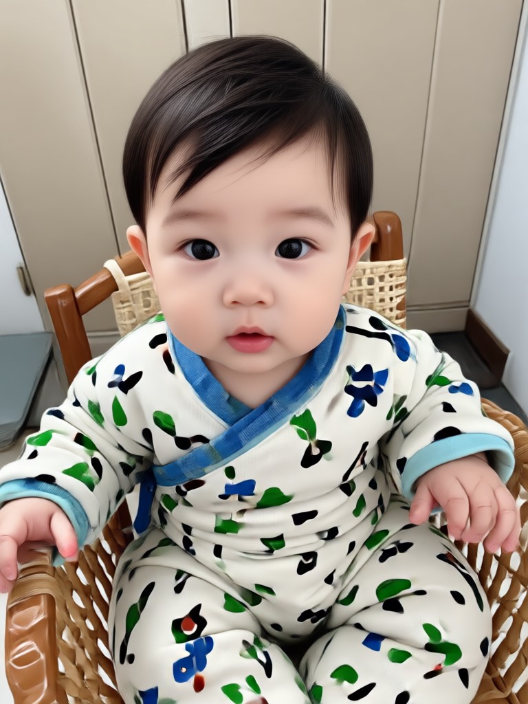 Baby with funny facial expression