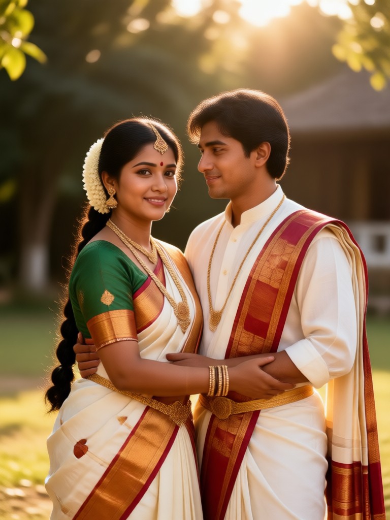 Foto de pareja tamil en estilo hogareño sencillo