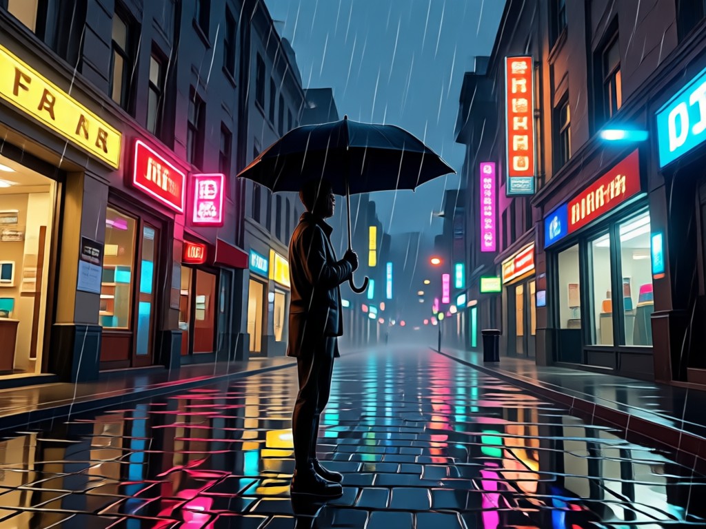 Comparison showing a photo transformed into a rainy night kiss video