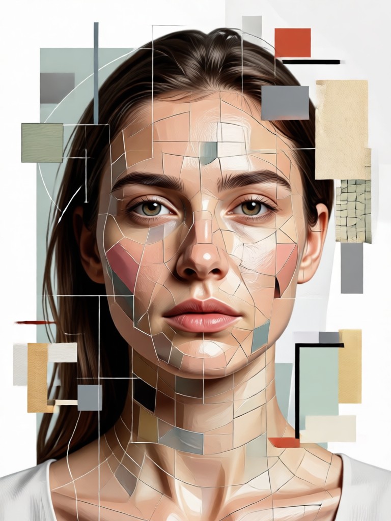 Minimalist collage with subtle border design