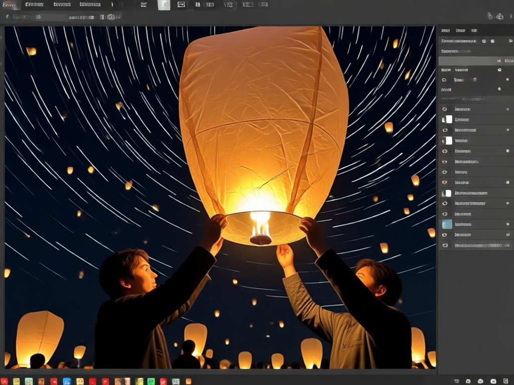 Comparación mostrando efecto de foto con linternas