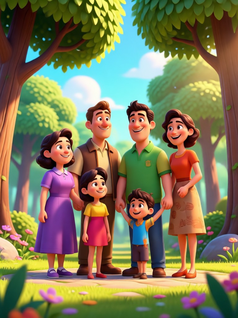 Fantasy themed Pixar character family creation