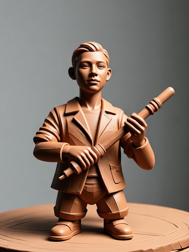 Foto de grupo transformada em figuras de argila 3D