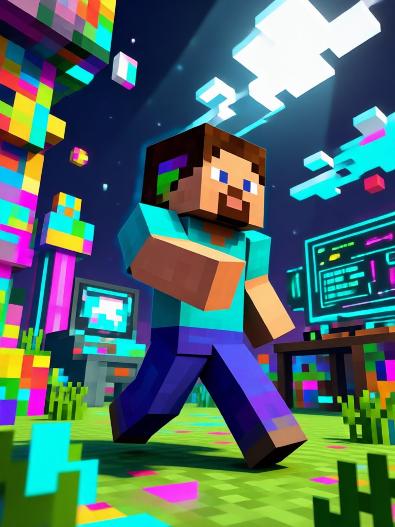 Epischer Drachenkampf in Minecraft, erstellt mit KI-Videoeffekten