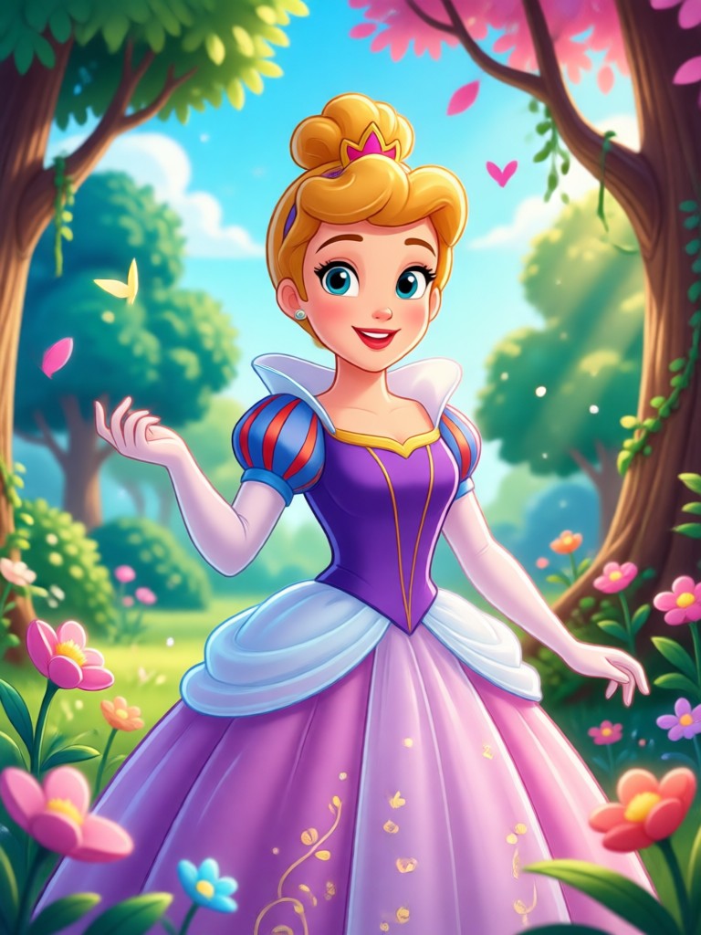 ディズニープリンセスAI変身の例